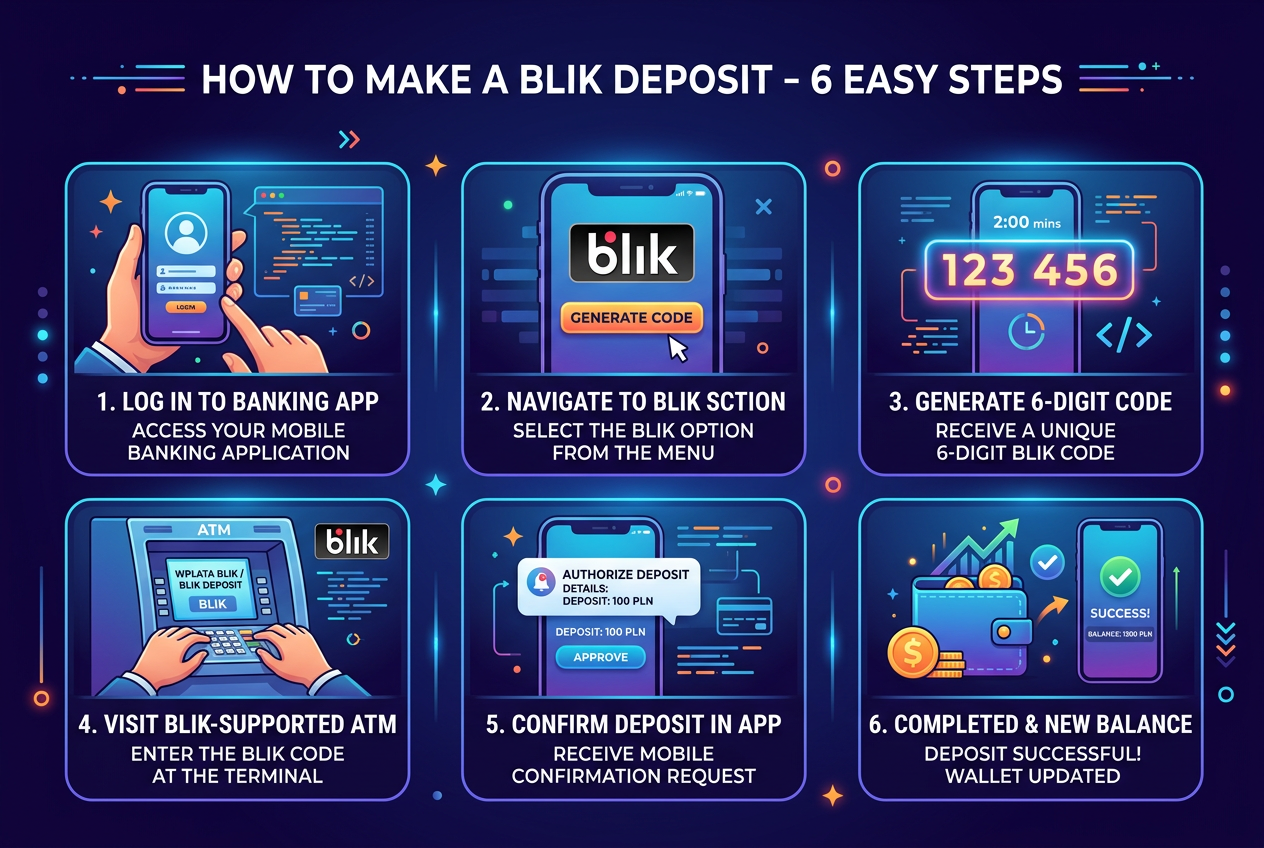 Instrukcja procesu wpłaty BLIK krok po kroku w kasynie online